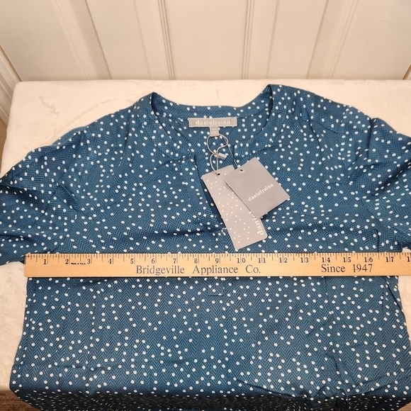Daniel Rainn Split V-Neck Top Size PXS Teal - Picture 8 of 11